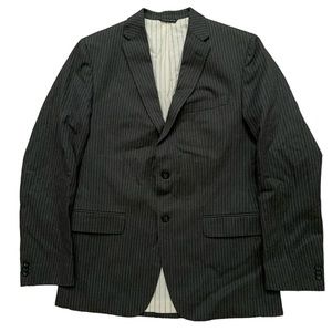 Banana Republic Blazer Jacket Mens Size 40R Sports Coat Cotton Gray Striped